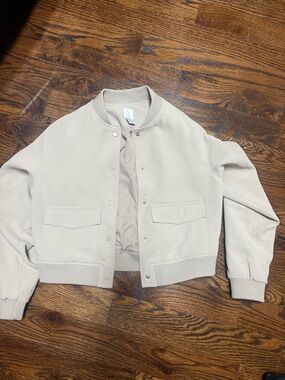 Chapter Cream Cropped Bomber Jacket